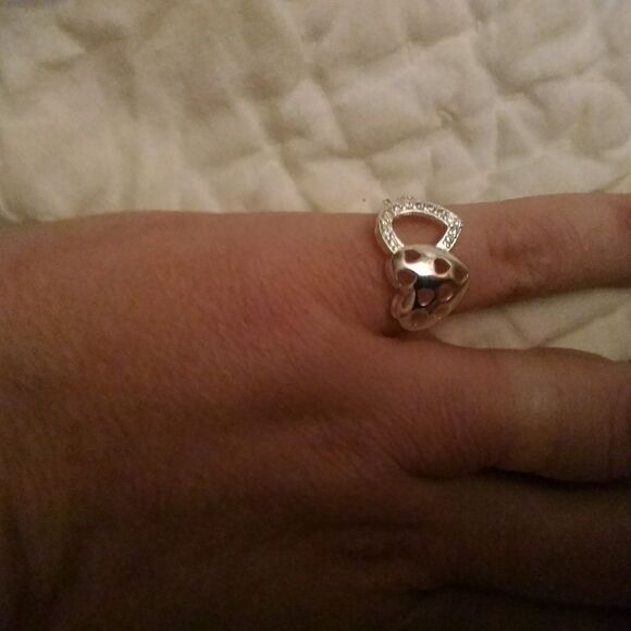 Whole Hearts Ring 6 solid sterling silver crystals - Picture 2 of 4